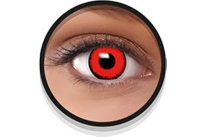 FXEYEZ Lentilles Halloween Rouge, SANS CORRECTION, 2pcs 1 Paire - Déguisement en VOLTURI VAMPIRE - Rouge, Lentilles de Contact pour Halloween