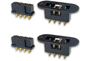 VUNIVERSUM 2 paia (4 pezzi), 8 pin, 8 pin, 40 A, connettore da incasso, spina + presa, nero, RC, Lipo LED, MPX, PC fai da te