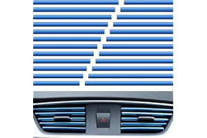 KATISHYRO Pack of 20 Car Air Conditioning Decoration Strips, U-Shape Strips for Air Vents, DIY Decor Accessories, Car Air Outlet, Interior Strips, Decor Air Vent for Air Conditioning, Trimming Strips (Blue)