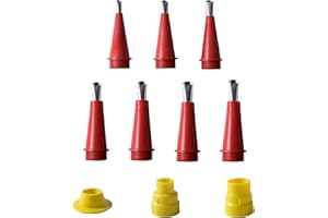 MEGAVOW 7 PCS Stainless Steel Nozzle Tool Kit, Universal Integrated Rubber Nozzle Tool Kit, Reusable Caulking Finisher Applicator Set for Home Kitchen Bathroom Brick Joint
