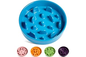 LE TAUCI Alimentador Lento para Perros, 1.5 Tazas, Ideal para Cachorros y comedores rápidos. Ralentiza la Comida, diseño de Laberinto, previene Problemas digestivos, vórtice Azul