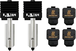 RugooSpink Lot de 2 extrudeuses Hotend en verre trempé de 0,4 mm pour imprimante 3D Bambu Lab H2D Combo Hot End avec 2 têtes d'impression supplémentaires en silicone pour imprimante 3D H2D/A1/A1