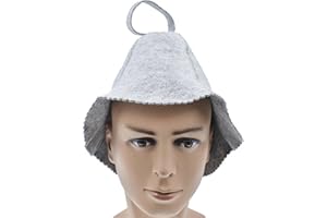 KISBEIBI Sombrero de sauna – Sombrero de fieltro para sauna para hombre y mujer, accesorio ideal para sauna para el hogar, gorro de ducha, gorro de sauna (gris)