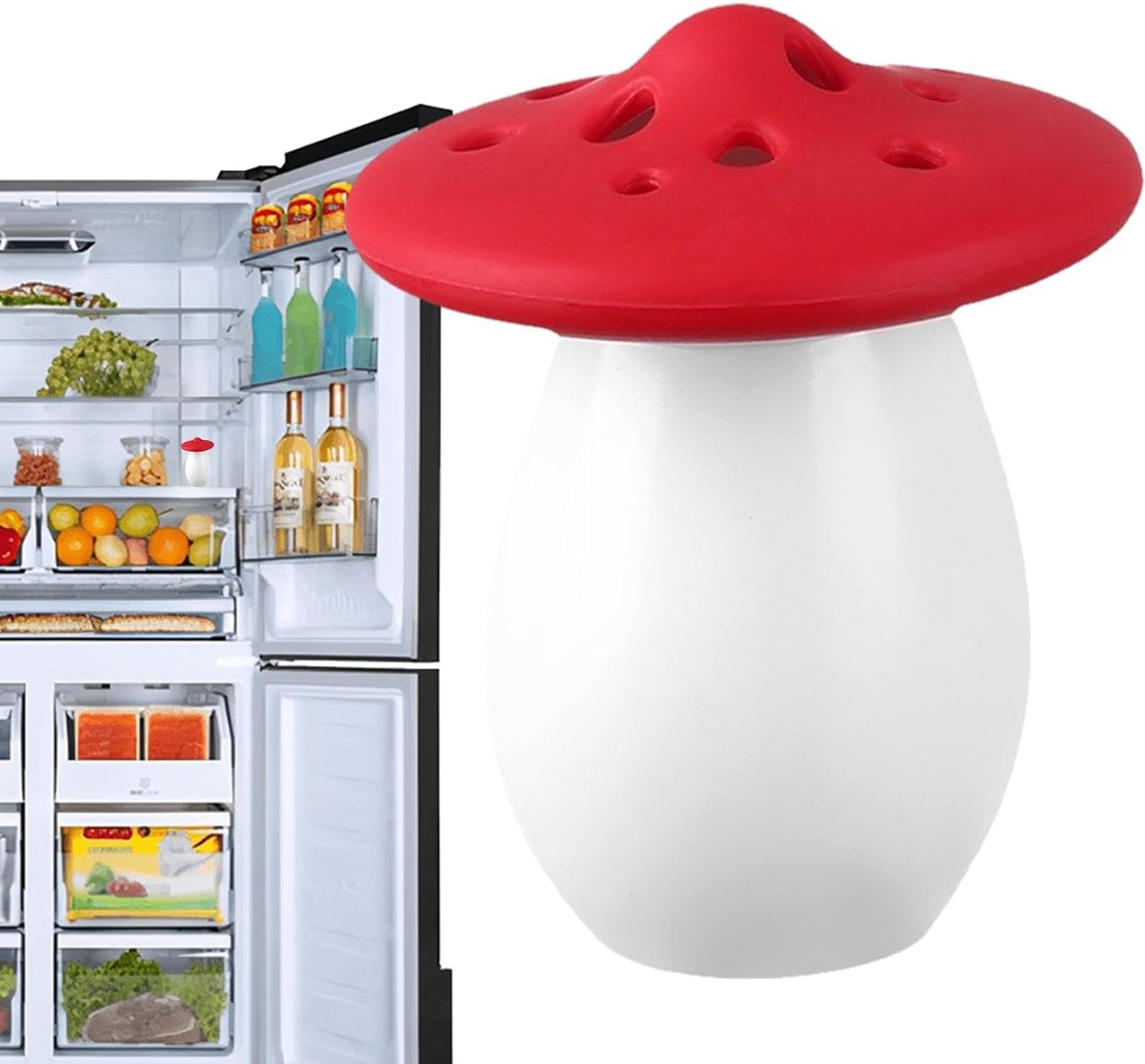GION Portable Fridge Freshener Air Odour Neutralizer Absorber and Air Purifier Refrigerator Deodorizer Holder Mushroom Shape 