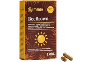 ‎MEDEX Medex BeeBrown Bräunungskapseln – Natürliches Beta Carotin hochdosiert, mit Propolis, Vitamin C, E, A, Niacin, Kupfer & Selen – Für gesunde, geschützte & gebräunte Haut – 30 Kapseln