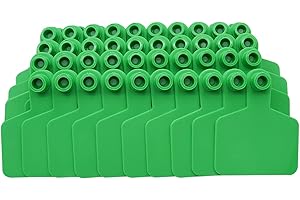 DMBAOD 100pcs Cattle Ear Tags, Blank Livestock Ear Tags for Cattle, Sheep, Goats, Pigs, Hogs, Cows, Calf, Green