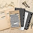 8 Sheets Collage Material English Letter Stickers - Alphabet Stickers for Junk Journal, Black and White