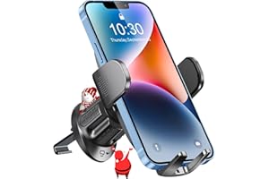 Glangeh Support Telephone Voiture Grille Aération [2024 Crochet Amélioré] Rotation 360° & Libération en Touche Compatible avec iPhone 16 Pro Max /15 Pro /14 Pro /13 Galaxy Huawei Xiaomi LG (4-7'')