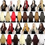 S-noilite 24"/26" Half Wig 3/4 Full Head Straight Curly Hair fall