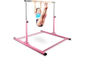 ORIENTOOLS Gymnastics Bar for Kids Indoor Horizontal Bar Height Adjustable 90cm to 150cm Gymnastics Training Equipment for Home Girls Fitness Garden Gym Uneven Bars Sports Dancers
