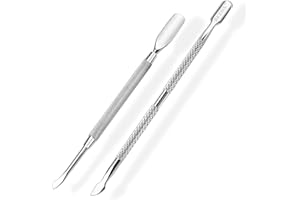 BEZOX 2 Pezzi Spingi Cuticole Professionale a Doppia Testa, Rimuovere le Cuticole, Strumento di Rimozione dello Smalto a in Acciaio Inox, Raschietto per Unghie in Gel Smalto per Manicure e Pedicure