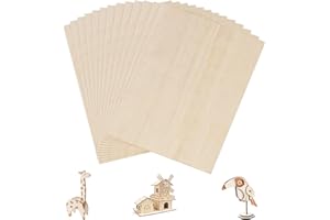 LUCKYOO 10Pack Balsa Wood Sheets - 420X300MM Plywood Sheets, Unfinished Blank Thin Basswood Sheets, Wooden Board Sheets Craft Plate for DIY Woodcraft Painting Engraved Model Making Pyrography Wood Burning