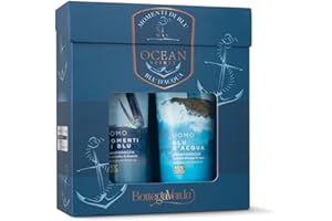 Bottega Verde - Cofanetto Regalo Uomo, con Blu d’Acqua Shampodoccia 200 ml e Momenti di Blu Shampodoccia 200 ml, Freschezza Marina, Idea Regalo per Lui