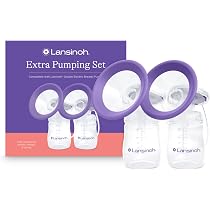 Lansinoh Set Di Pompaggio Extra Per Tiralatte - Include 2 Coppette Standard, 2 Biberon, Tubi E Parti, Per Mamma In Viaggio