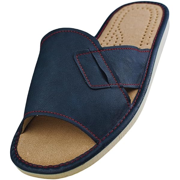 APREGGIO Pantofole Uomo In Pelle – Ciabatte Slip-On VIP, Suola Antiscivolo, Taglia 40, Bronzo