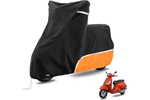 CATOLSSS Piaggio Vespa GTS Motorradabdeckung 420D Wasserdicht - Kompatibel mit Vespa GTS 300 HPE/Classic 300/310 / Supersport 300 / GTV 300 - Outdoor Schutzhülle mit Sonnenschutz für Motorrad