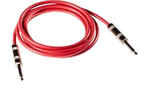 Poppstar kabel do instrumentów (kabel audio mono z wtyczką typu jack 6,3 mm) kabel do gitary, kolor czerwony, długość 2 m