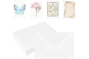 JAGERGREEN 50 Pack 5"x 7" Translucent Glassine Envelopes, C5 C6 Vellum Paper for Wedding Invitation, Envelope 137 x 193mm 100gsm for Greeting Cards, Birthday, Photo, Lottery Ticket, Stamp Collecting
