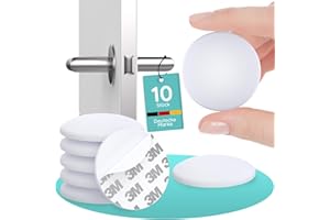 HOMERY Samoprzylepny stoper do drzwi na ścianę, biały [10 sztuk] – gumowe odbojniki samoprzylepne, odbojniki klamek i odbojniki drzwi, ochrona ściany, silikonowy stoper do drzwi i ochrona ścian