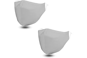FLOWZOOM Mascarillas reutilizables de tela (2 pack) | Mascarillas negras y mascarillas de color | Mascarilla adjustable con bolsillo para filtros | Mascarillas mujer/niños (talla M) y hombre (talla L)