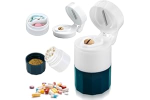 BOTHFOX Multifunction Pill Cutter, 4 in 1 Pill Splitter Crusher Box Tablet Cutter Compact Portable Pill Crusher Grinder Perfect Pill Splitter for Tablets Small Pills Fine Powder Travel