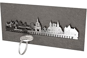 13gramm Ingolstadt Skyline Schlüsselbrett - Stilvolle & praktische Schlüsselaufbewahrung für Ingolstadt Fans - Souvenir & Geschenk für Heimatliebende - Tiefen Steckschlitz