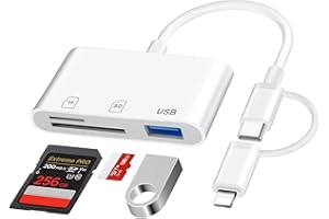 [Apple MFi-Zertifiziert] Clomnpe SD Kartenleser für iPhone, Lightning & USB C Micro SD/SD Kartenlesegerät Fotografie Speicherkartenleser iPhone SD Card Reader, SD Karten Adapter für iPhone/Handy/Latop