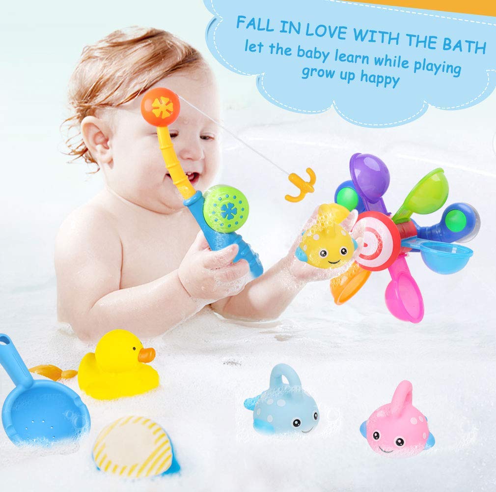 joyoldelf-Jouet-Bain-7-Pices-Jeux-de-Pche-Enfant-Jouet-de-Bain-Bb-Jouets-ducatifs-pour-Enfants-Filles-Garcons
