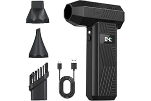 130000 U/min Luftgebläse – Druckluftpistole mit 4 Düsen, LCD-Display, 240 Minuten Laufzeit, Akkukapazität 4000 mAh für PC/Auto/Haushalt/Klimaanlagenreinigung (130000 U/min Luftgebläse)