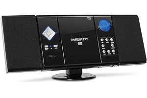 oneConcept Radio Portatile con Lettore CD HiFi, FM con impianto Stereo AUX + 2 Altoparlanti, Display LCD, MP3 e Ingresso SD, 3W