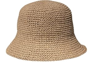 Bkrdty Kapelusz słomkowy, składany, słomkowy, damski, kapelusz przeciwsłoneczny, oddychający, na plażę, na wędrówki, kemping, podróże, khaki, 56