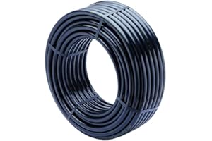 GNCGARDEN Tuyau d'Arrosage Rigide en Polyéthylène - Goutte à Goutte - Ø 16 mm - 100 Mètres - Noir