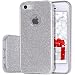 Produktbild iPhone 5s Hülle, iPhone SE Hülle, MILPROX Glitzer-Schutzhülle [Drei-Schicht-Hybridstruktur] Slim Kristallklar TPU+ Bling glitzerpapier + Frosted PC Shell, kompatibel mit iPhone 5-Silber