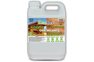 BRICOMEX Aceite de Linaza Con Secante | 100% Ecológico | Nutrición | Protección (5 Litros) BRICOSALVAJE PREMIUM
