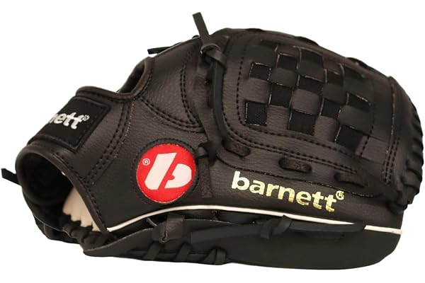 BARNETT JL-125 REG Gant de Baseball Initiation PU Outfield 12'5, Noir (REG)