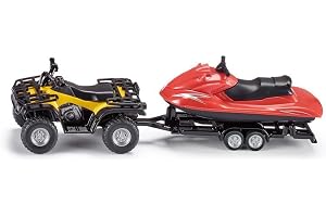 Siku 2314, Quad Med Trailer Och Jet-Ski, 1 50, Metall/Plast, Gul/Röd, Avtagbar Trailer