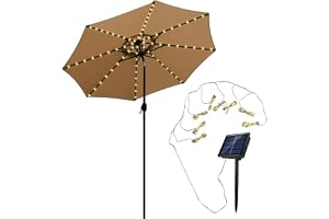 Solcellslampa För Parasoll | Parasolllampa Med 8 Lägen Och 104 Lysdioder, 800 MAh, Vattentålig IP67
