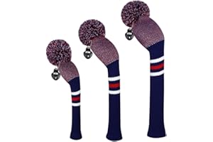 Scott Edward Set di 3 coperture per Mazze da Golf in Maglia per Driver Fairway Wood & Hybrid con Etichetta con Numero Rotante