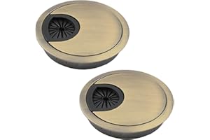 LTTEEA 2 Pack 80mm Desk Grommet Kit,Bronze Desk Hole Covers,Computer Desktop Grommets Cable Management Wire Organizers,Round Table Cable Hole Cover for Home Office,Bronze
