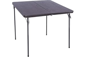 REDCAMP 34" Folding Card Table with Folding legs, Lightweight Portable Fold in Half Square Picnic Garden Table for Adults Indoor Outdoor Game Bridge Dining, Brown