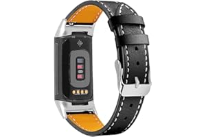 Gimuk Cinturino di ricambio compatibile con Fitbit Charge 5 per donne e uomini, in vera pelle, regolabile, per tracker Charge 5, taglia S e L