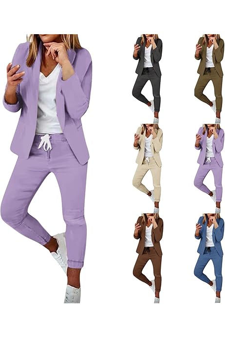 Damen Hosenanzug Set - Eleganter Blazer Mit Hose Für Business & Freizeit