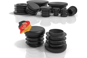 PD® Lamellenstopfen Rund 25mm für Rundrohr - Runde Endkappen aus PE Kunststoff - Rohrstopfen 25mm zur Rohrabdeckung von Stahlrohr, Edelstahlrohr, Alurohr & Aluprofil - Rundstopfen Schwarz - 20 Stück