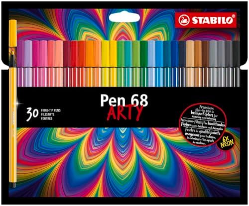 STABILO Pen 68 - Pennarello Premium - ARTY - Astuccio da 30 - Colori Assortiti