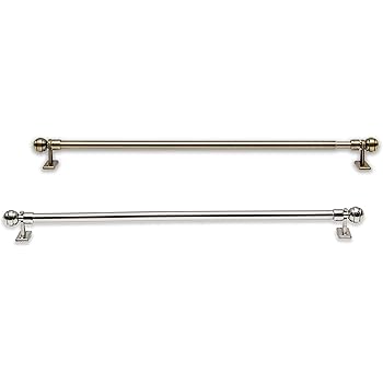 Mforstyle Cafe Rod Net Curtain Pole Extendable Silver Chrome Or