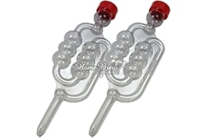 HOME BREW ONLINE Home Brew Bubbler Airlock 2 Pack (with red dust Cap)