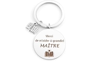 LERDRTUIN Cadeau Maitre d'école Fin d'année Cadeau Maitre Porte Clef Maitre Cadeau Maitresse d'école Fin d'année Cadeau Professeur Cadeau Merci Cadeau Maitre d'école Cadeau Aesh d'année scolaire Cadeau Creche