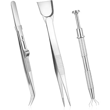 Estrattore Porta-palline per strumento piercing - Set di 4 pinzette gioielli per piercing, pinze per aghi piercing industriali, pinza per piccoli oggetti e componenti elettronici
