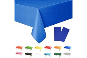 POPOYU 2 tovaglie blu reale, 137 x 274 cm, per feste e sala da pranzo, in plastica, per feste e pranzi di VJ Day, 80° anniversario, matrimoni, compleanni di bambini e ragazzi, decorazione da picnic