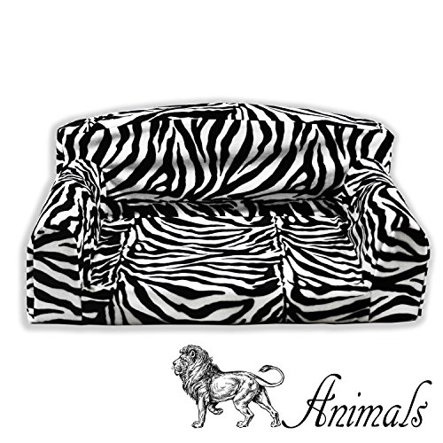 Optic-Zebra-Animal--Pet-Sofa-3-sizes-Dog-bed-High-quality-cover-material-Made-in-UK